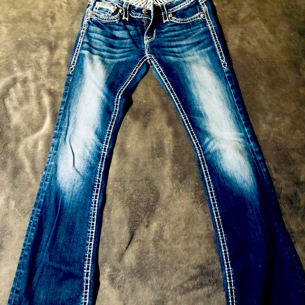 Rock Revival Bootcut denim jeans low rise medium wash size 27